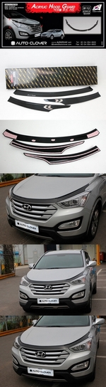 Дефлектор на капот акриловый Autoclover Hyundai Santa Fe 2012-2018