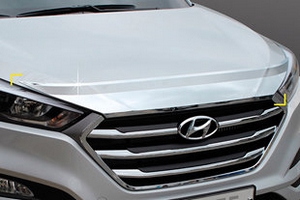 Дефлектор на капот хромированный Kyoungdong Hyundai Tucson 2015-2019 ― Auto-Clover