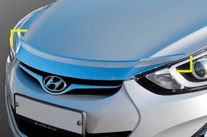 Дефлектор на капот хромированный Kyoungdong Hyundai Elantra 2010-2015 ― Auto-Clover