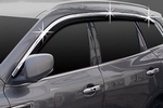Дефлекторы на окна черные с хромированным молдингом (6 элементов) Autoclover Renault Koleos 2016-2019
