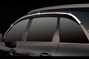 Дефлекторы на окна черные с хромированным молдингом (6 элементов) Autoclover KIA Sorento Prime 2015-2019 ― Auto-Clover