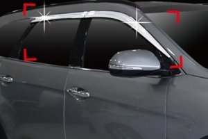 Дефлекторы на окна хромированные (4 элемента) Autoclover Hyundai Grand Santa Fe 2013-2019 ― Auto-Clover