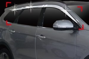 Дефлекторы на окна хромированные (6 элементов) Autoclover Hyundai Grand Santa Fe 2013-2019 ― Auto-Clover