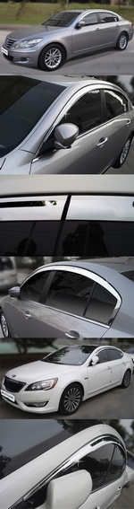 Дефлекторы на окна хромированные Autoclover Hyundai Sonata 2004-2010