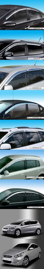 Дефлекторы на окна хромированные Autoclover Hyundai Sonata 2004-2010