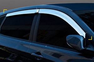 Дефлекторы на окна хромированные Kyoungdong Hyundai Solaris 2011-2017 ― Auto-Clover