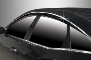 Дефлекторы на окна с хромированным молдингом (6 элементов) Autoclover Hyundai Grandeur HG 2011-2019 ― Auto-Clover