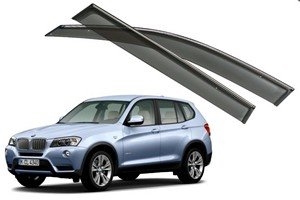 Дефлекторы на окна с хромированным молдингом OEM-Tuning BMW X3 (F25) 2010-2017 ― Auto-Clover