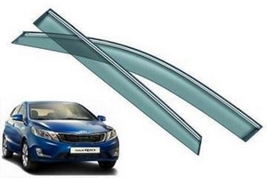 Дефлекторы на окна с хромированным молдингом OEM-Tuning KIA Rio 2011-2017 ― Auto-Clover