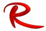 Эмблема-надпись буква R 3D красный глянцевый Эмблемы и логотипы 
