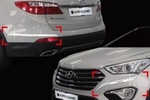 Хромированные накладки на бампер Autoclover Hyundai Grand Santa Fe 2013-2019