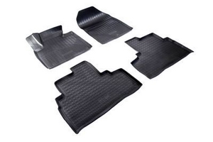 Коврики в салон (7 мест) полиуретановые черные 3D Norplast Hyundai Santa Fe 2018-2019 ― Auto-Clover