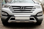 Накладка на передний бампер Noble Style Hyundai Santa Fe 2012-2018