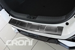 Накладка на задний бампер &quot;4 трапеции&quot; матовая стальная Croni Hyundai i40 2011-2019