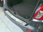Накладка на задний бампер &quot;4 трапеции&quot; зеркальная-полированная стальная Croni Hyundai Elantra 2016-2019