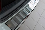 Накладка на задний бампер &quot;трапеция&quot; зеркальная-полированная стальная Croni BMW X6 (E71) 2008-2014