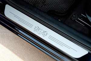 Накладки на пороги алюминиевые (вариант 2) ArtX Hyundai Grandeur HG 2011-2019 ― Auto-Clover