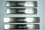 Накладки на пороги стальные JMT Peugeot 3008 2008-2016