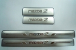 Накладки на пороги стальные JMT Mazda 2 II 2008-2014