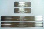 Накладки на пороги стальные JMT Honda Civic IX 2012-2019