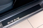 Накладки на пороги стальные карбон Alu-Frost Mazda 3 III 2013-2019