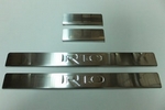 Накладки на пороги стальные Omsa Line KIA Rio 2011-2017