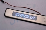 Накладки на пороги стальные с LED подсветкой JMT Toyota Corolla 2000-2006