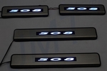 Накладки на пороги стальные с LED подсветкой JMT Peugeot 508 2011-2019