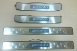 Накладки на пороги стальные с LED подсветкой JMT KIA Picanto 2012-2016
