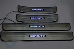 Накладки на пороги стальные с LED подсветкой JMT KIA Sorento 2009-2012