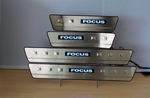 Накладки на пороги стальные с LED подсветкой JMT Ford Focus II 2005-2010