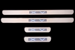 Накладки на пороги стальные с LED подсветкой JMT Subaru XV 2012-2018