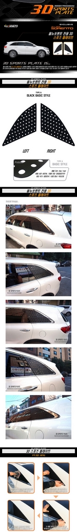Накладки на заднее боковое окно Dxsoauto KIA Sorento Prime 2015-2019