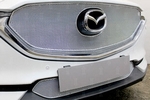 Сетка защитная 3D в решетку радиатора Premium хром Strelka Mazda CX-5 2017-2019