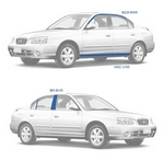 Стальные накладки на стойки дверей Kumchang Hyundai Elantra 2000-2005 ТагАЗ