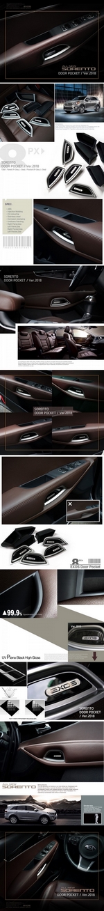 Вставки в дверные карманы EXOS KIA Sorento Prime 2015-2019