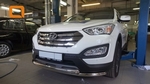 Защита переднего бампера двойная (d 60/60) Can Otomotiv Hyundai Grand Santa Fe 2013-2019