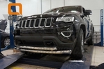 Защита переднего бампера двойная (d 60/76) Can Otomotiv Jeep Grand Cherokee 2010-2019