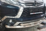 Защита переднего бампера двойная (d 60/76) Can Otomotiv Mitsubishi Pajero Sport III 2015-2019