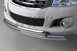 Защита переднего бампера двойная (круг/овал, d 76,1/75х42) Can Otomotiv Toyota Hilux 2005-2015