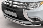 Защита переднего бампера двойная Shark (d 60/42) Can Otomotiv Mitsubishi Outlander III 2013-2019