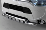 Защита переднего бампера двойная Shark (d 60/60) Can Otomotiv Mitsubishi Outlander III 2013-2019