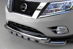 Защита переднего бампера двойная Shark (d 76/76) Can Otomotiv Nissan Pathfinder 2014-2019