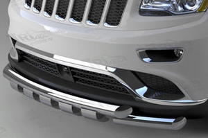 Защита переднего бампера двойная Shark (d 76/76) Can Otomotiv Jeep Grand Cherokee 2010-2019 ― Auto-Clover