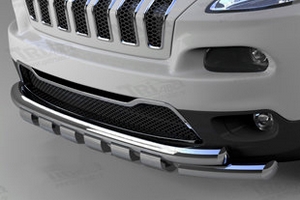 Защита переднего бампера двойная Shark (d 76/76) Can Otomotiv Jeep Cherokee 2014-2019 ― Auto-Clover