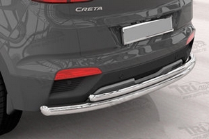 Защита заднего бампера двойная (d 60/42) Can Otomotiv Hyundai Creta 2016-2019 ― Auto-Clover