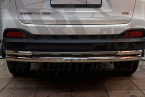Защита заднего бампера одинарная с уголками (d 60/42) Can Otomotiv KIA Sorento Prime 2015-2019 ― Auto-Clover