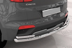 Защита заднего бампера одинарная с уголками (d 60/42) Can Otomotiv Hyundai Creta 2016-2019 ― Auto-Clover