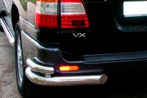 Защита заднего бампера уголки (d 70/48) Can Otomotiv Toyota Land Cruiser 100 1998-2007 ― Auto-Clover