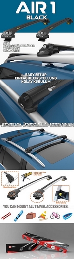 Багажные поперечины для неинтегрированных рейлингов черные 106 см. Turtle Air 1 Can Auto Перевозка багажа 